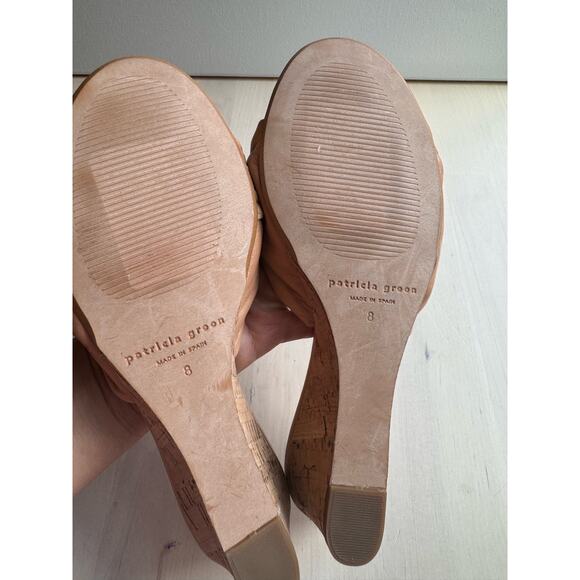 Patricia green Tan savannah knotted bow cork wedge size 8 - Picture 5 of 9